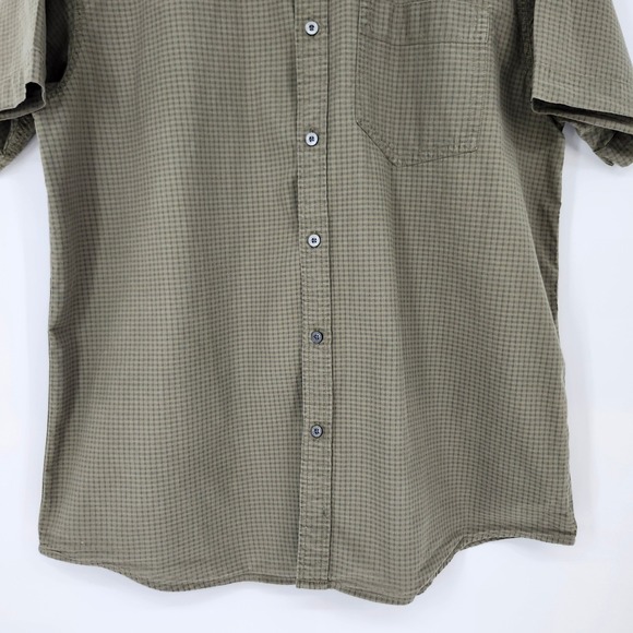 The North Face Plaid Short Sleeve Camp Shirt Mens XL Khaki Green Hiking Outdoor - Picture 4 of 11